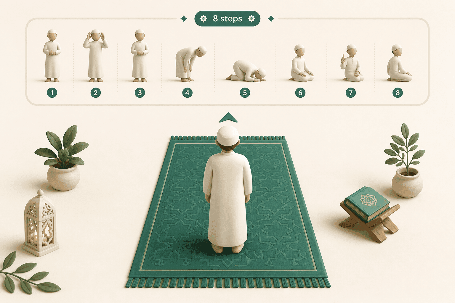 How to Pray Salah as a Beginner (Illustrated, Not a Fatwa)